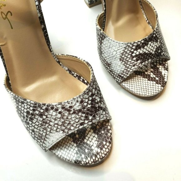 Lulu's Priya Snake Print Ankle Strap Platform Heel - Picture 3 of 11